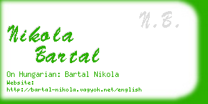 nikola bartal business card